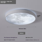 Ceiling light fixture with measurements and specifications on a gray background