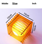 Measurement chart showing a square object with sides measuring 15cm, labeled 'Middle Size Inch'.