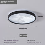 Ceiling light fixture with dimensions and features on a gray background