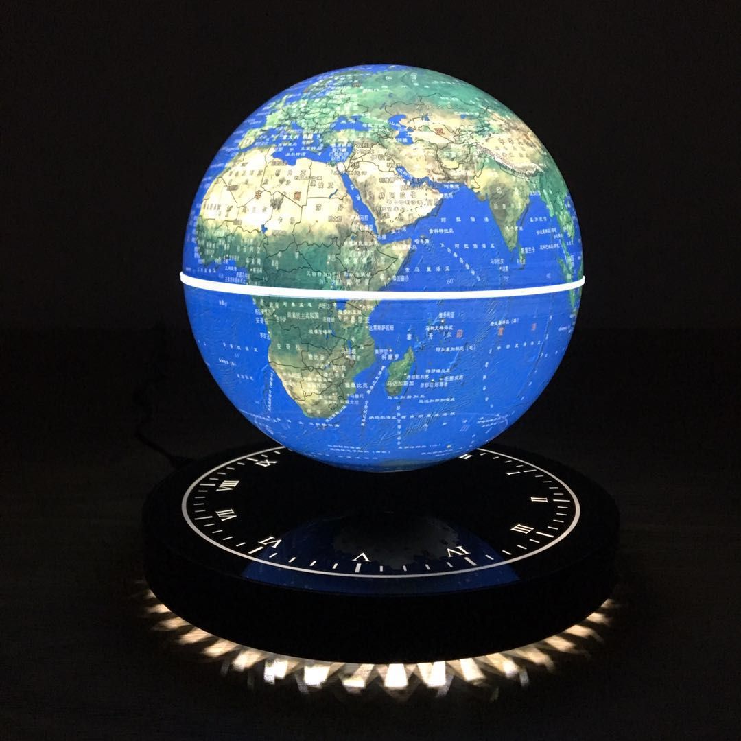 Glowing globe on a black background