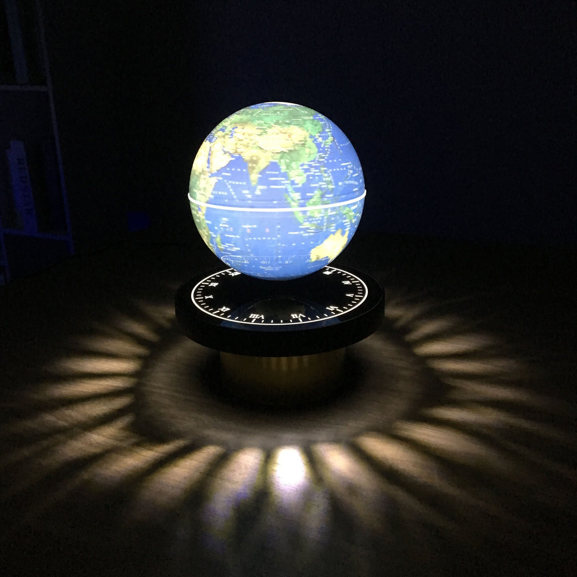 Glowing globe on a dark background