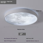 Ceiling light fixture with measurements and specifications on a gray background