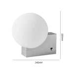 Wall-mounted light fixture with dimensions indicated on a white background