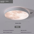 Ceiling light fixture with sand white finish and dimming feature on a gray background