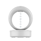White electronic device with circular top and rectangular base on a white background