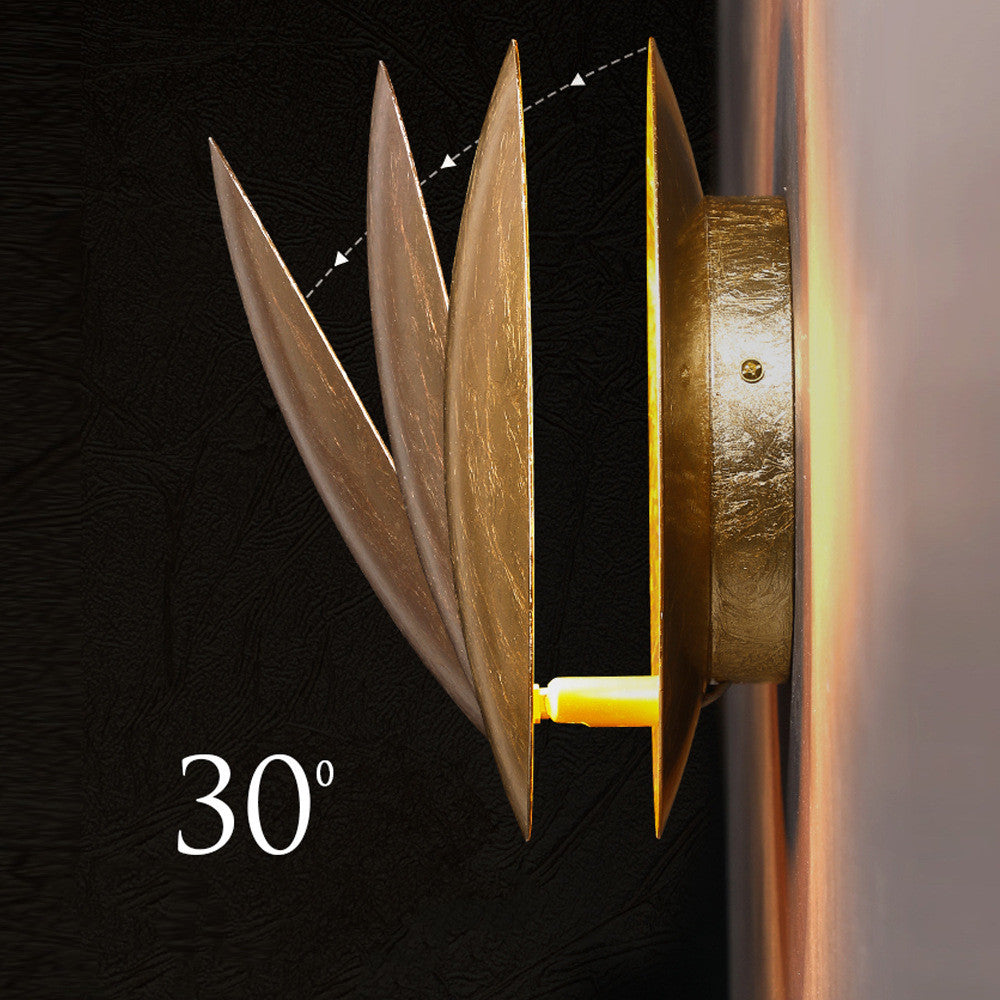 Decorative wall sconce with a 30-degree angle indicator on a dark background