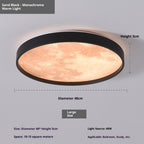 Ceiling light fixture with sand black finish and warm light on a gray background